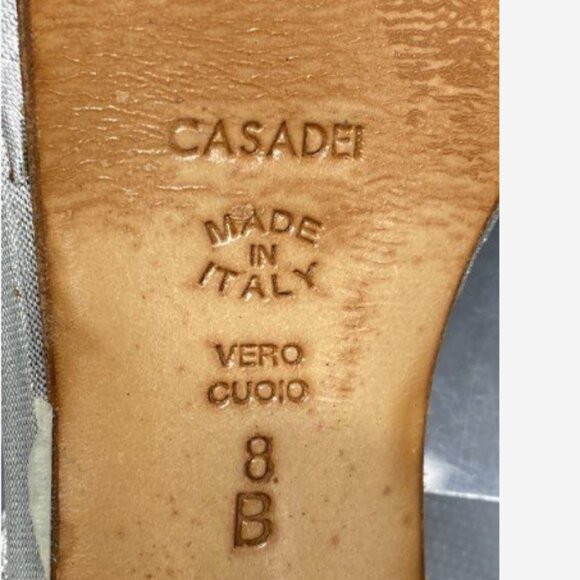 Kate Spade Slingback Heels Sz 6.5 B Black White Pinstripe Made in Italy - Picture 9 of 11